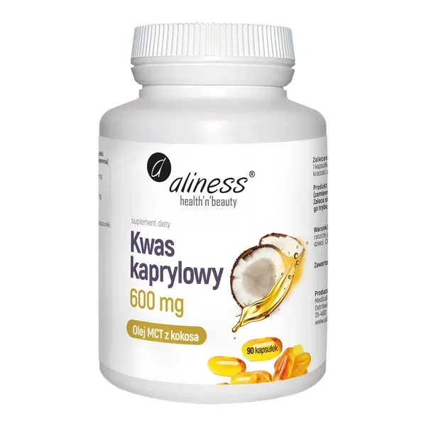 Kwas kaprylowy 600 mg 90 kapsułek [Aliness] - Aliness Health'N'Beauty