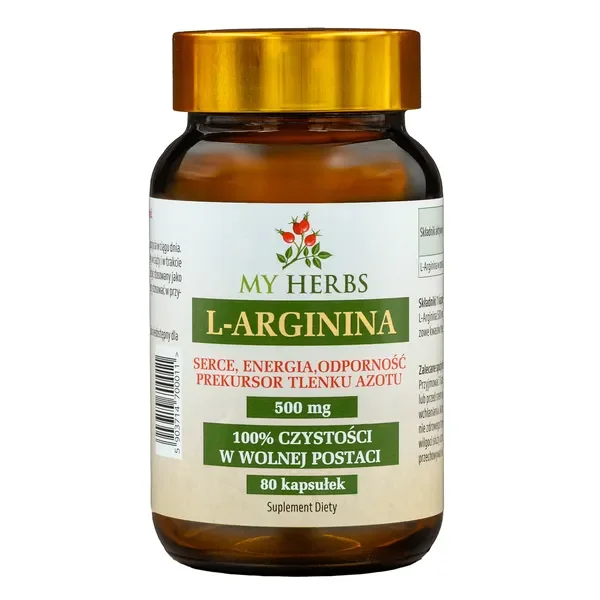 L-Arginina 500 mg 80 kapsułek [My Herbs] - My Herbs
