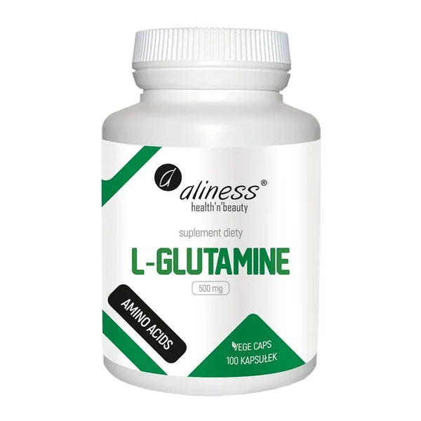 L-Glutamina 500 mg 100 kapsułek [Aliness] - Aliness Health'N'Beauty