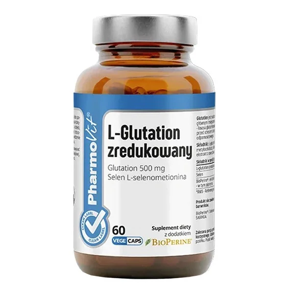 L-Glutation zredukowany 500 mg 60 kapsułek [Pharmovit Clean Label] - Pharmovit Clean Label