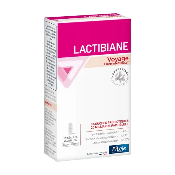 Lactibiane Podróż bakterie kwasu mlekowego 20x10^9 jtk 14 kapsułek [PiLeJe] - PiLeJe