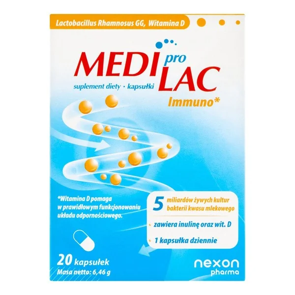 Lactobacillus rhamnosus GG + Witamina D 5 miliardów CFU 20 kapsułek [Nexon Pharma] - Nexon Pharma