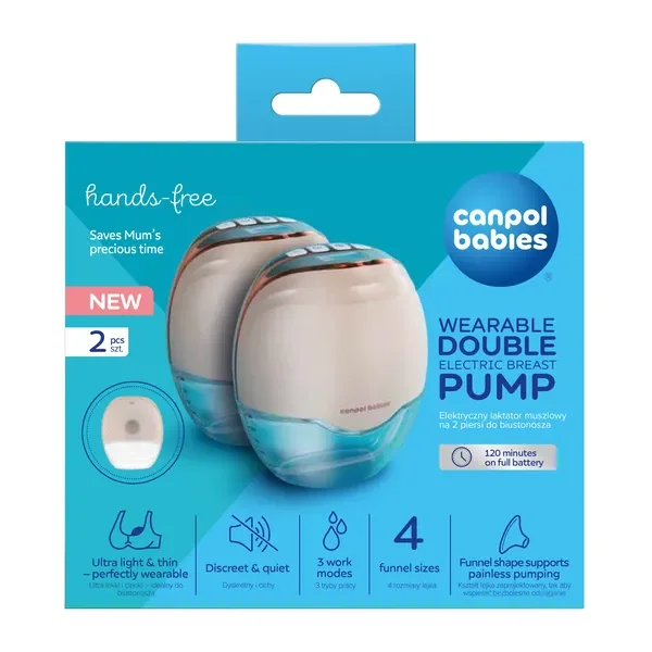 Laktator bezprzewodowy podwójny muszlowy 2 szt. [Canpol Babies] - Canpol Babies