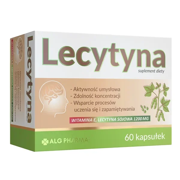 Lecytyna sojowa 1200 mg 60 kapsułek [Alg Pharma] - Alg Pharma