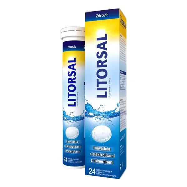 Litorsal elektrolity z witaminą C tabletki musujące 24 szt. [Zdrovit] - Zdrovit
