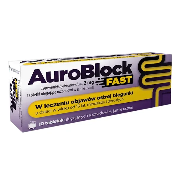 Loperamid 2 mg 10 tabletek [AuroBlock Fast] - AuroBlock
