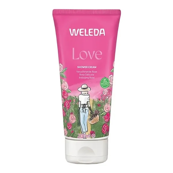 Love kremowy płyn pod prysznic z różą 200ml [Weleda] - Weleda