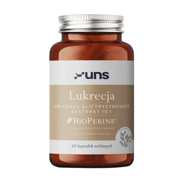 Lukrecja + Bioperine 400mg 60 kapsułek [Uns] - Uns