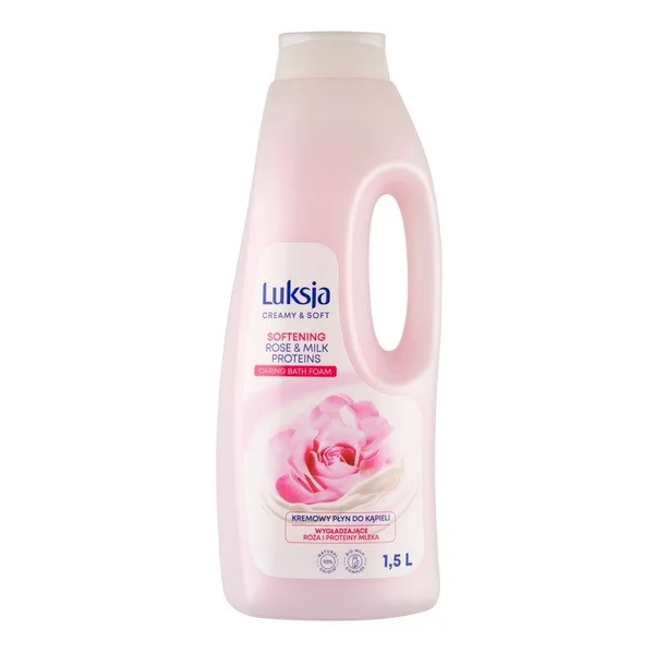 Luksja Creamy & Soft Kremy płyn do kąpieli róża i proteiny mleka 1,5 l - Luksja