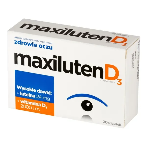 Luteina 24mg + Zeaksantyna 1,2mg + Witamina D3 50µg 30 tabletek [Maxiluten] - Maxiluten