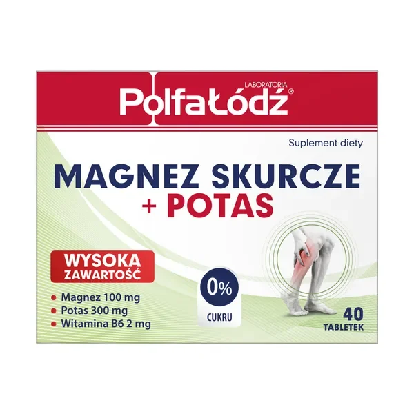 Magnez 100mg + Potas 300mg + Witamina B6 2mg 40 tabletek [Polfa-Łódź] - Polfa-Łódź