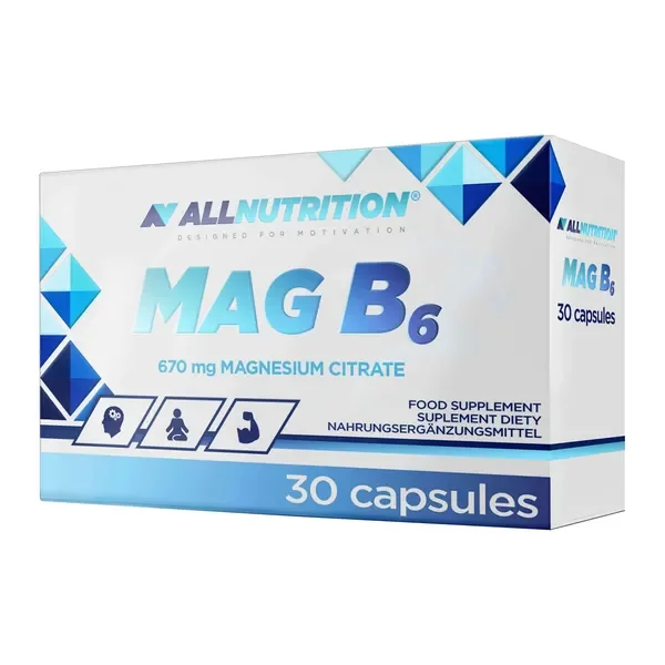 Magnez 102 mg + Witamina B6 0,7 mg 30 kapsułek [ALLNUTRITION] - ALLNUTRITION