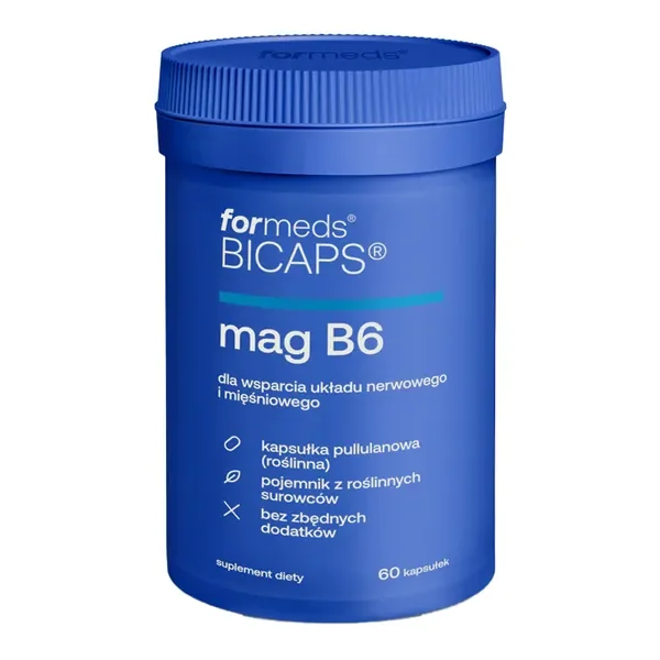Magnez 187,5 mg + Witamina B6 60 kapsułek [Formeds Bicaps] - Formeds Bicaps