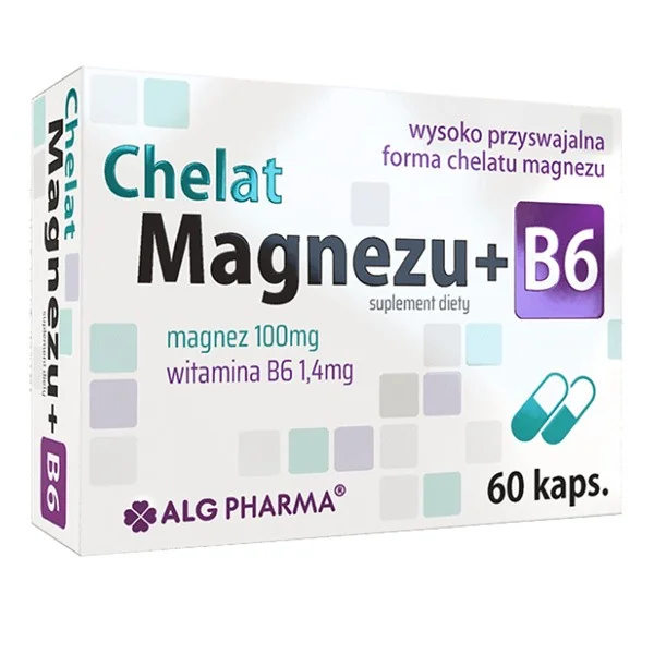 Magnez 200mg + Witamina B6 60 kapsułek [Alg Pharma] - Alg Pharma