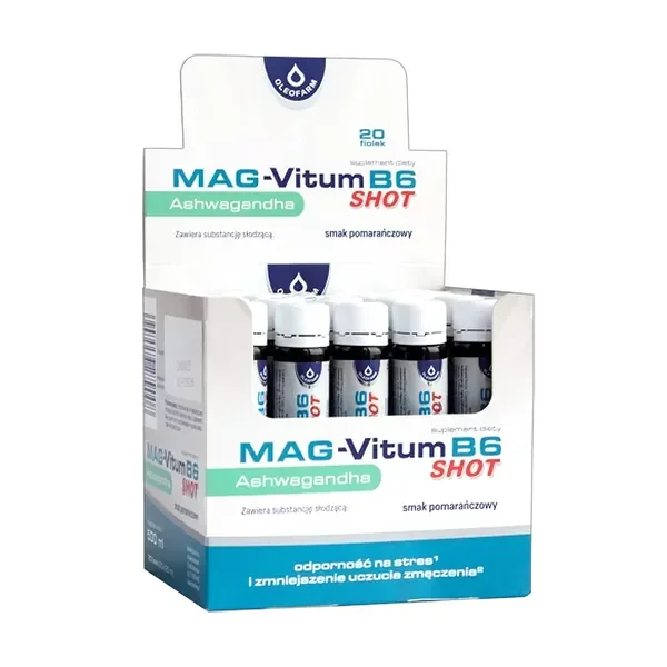 Magnez 375mg + Witamina B6 + Ashwagandha 20 fiolek [Mag-Vitum] - Mag-Vitum