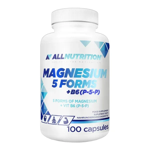 Magnez 5 Form + B6 (P-5-P) 92mg 100 kapsułek [ALLNUTRITION] - ALLNUTRITION