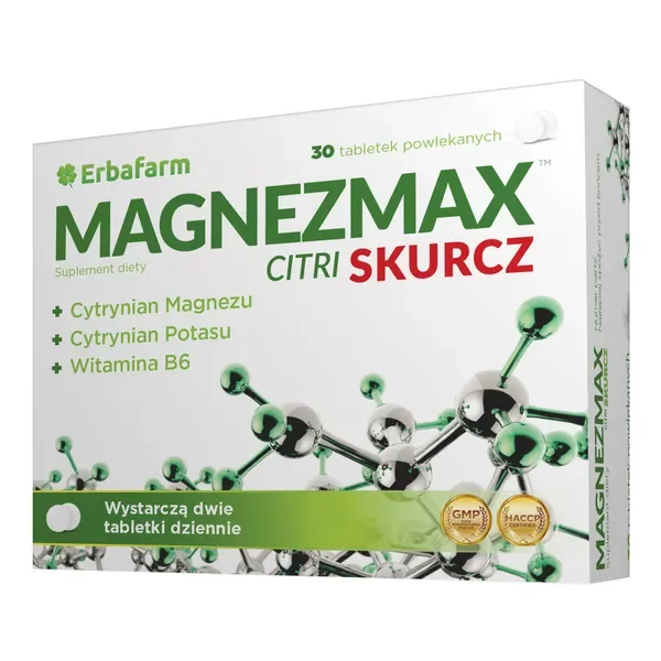 Magnez 50mg + Potas 150mg + Witamina B6 1,4mg 30 tabletek [Erbafarm] - Erbafarm