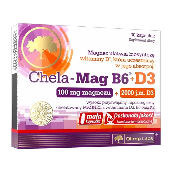 Magnez B6 D3 K2 100mg/2,1mg/50µg/11,25µg 30 kapsułek [Olimp Labs] - Olimp Labs