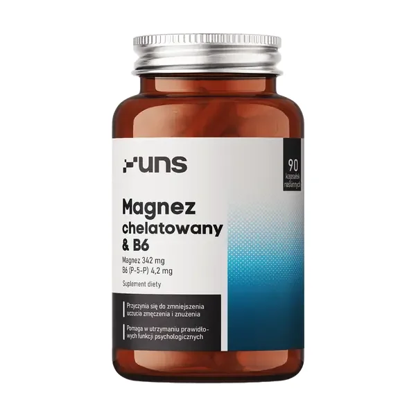 Magnez Chelatowany & B6 114mg 90 kapsułek [Uns] - Uns