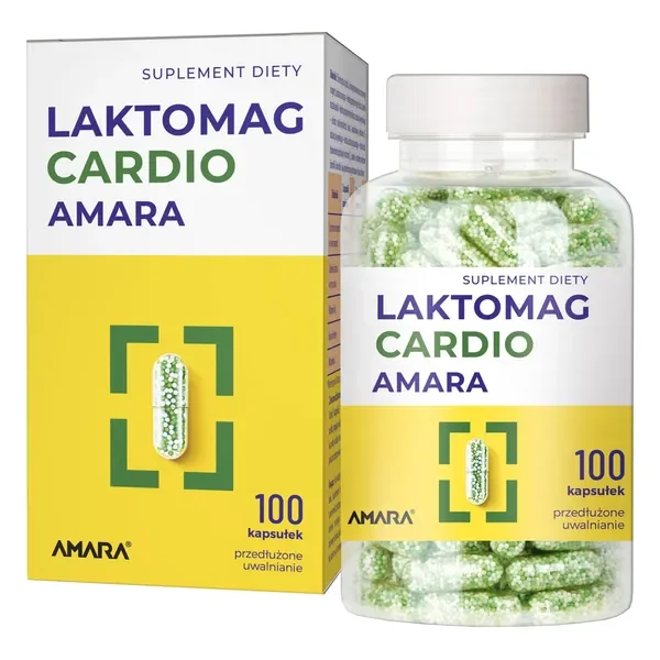 Magnez + Potas + Witaminy B6, C, Kwas foliowy 100 kapsułek [Amara] - Amara