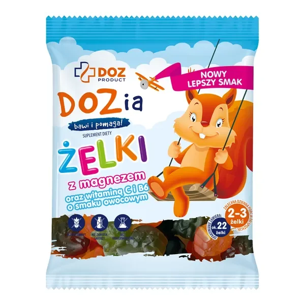 Magnez + Witamina C + Witamina B6 żelki 100g [DOZ PRODUCT] - DOZ PRODUCT