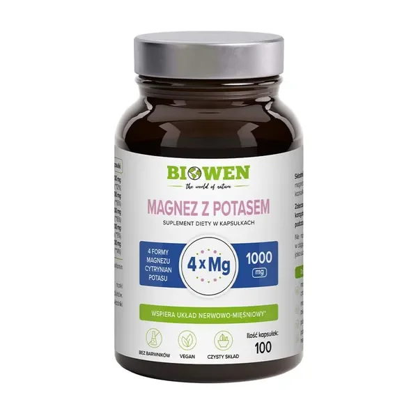 Magnez z Potasem 82mg + Potas 400mg 100 kapsułek [Biowen] - Biowen