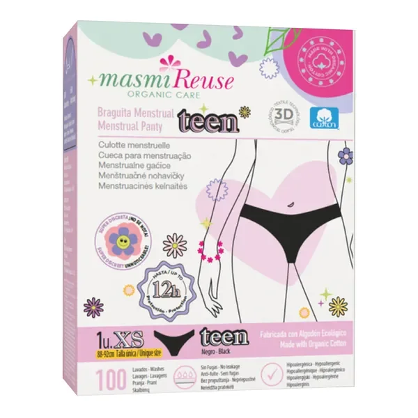 Majtki menstruacyjne ekologiczne rozmiar XS [Masmi Reuse] - Silver Care