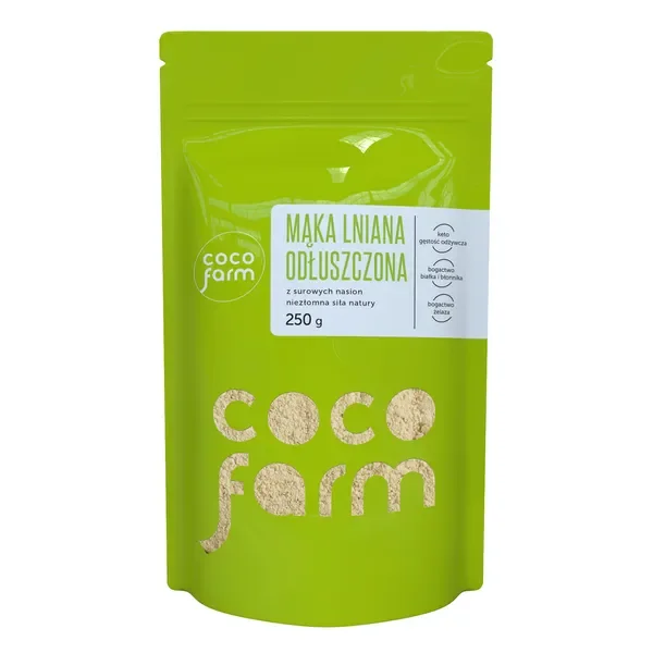 Mąka lniana odtłuszczona 250g [COCO FARM] - COCO FARM