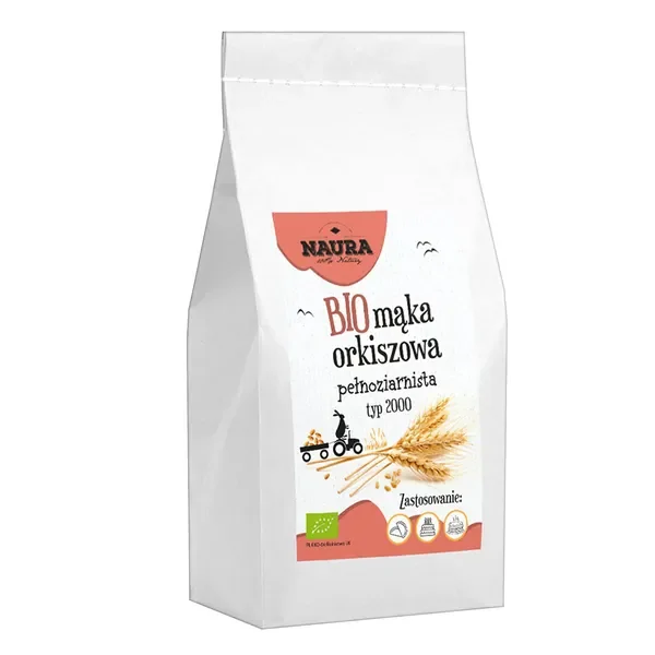 Mąka orkiszowa pełnoziarnista typ 2000 BIO 1 kg [Naura] - Naura