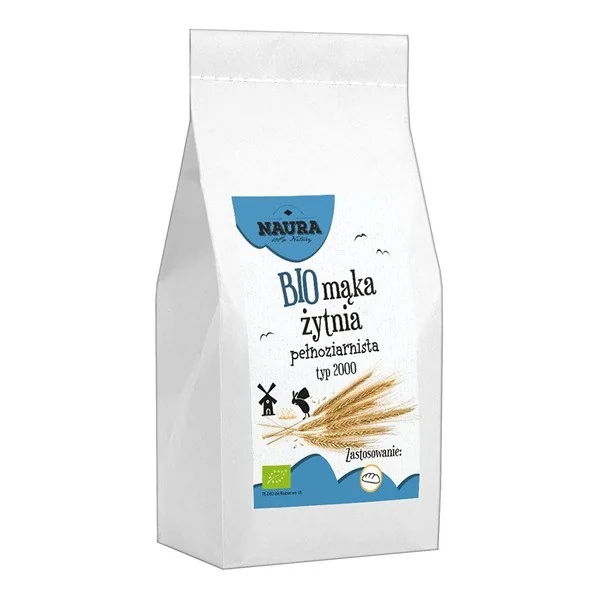 Mąka żytnia pełnoziarnista typ 2000 BIO 1 kg [Naura] - Naura