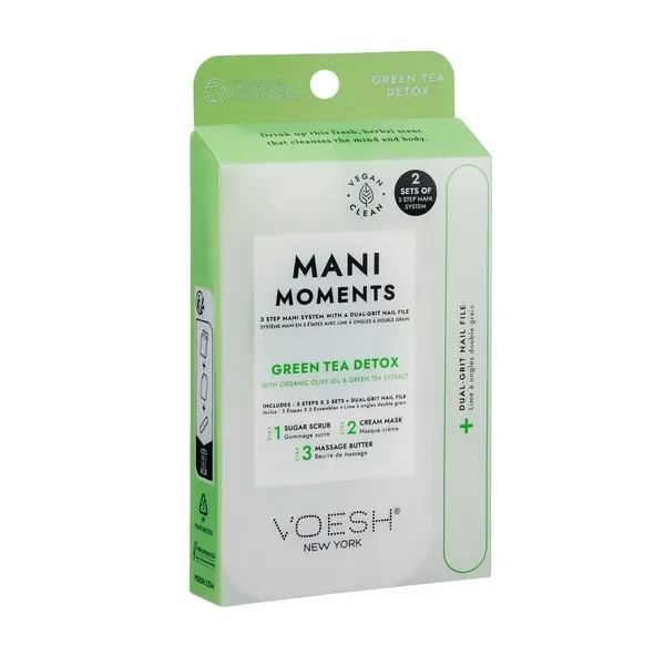 Mani Moments Green Tea Detox zestaw do manicure 7 szt. [Voesh] - Voesh