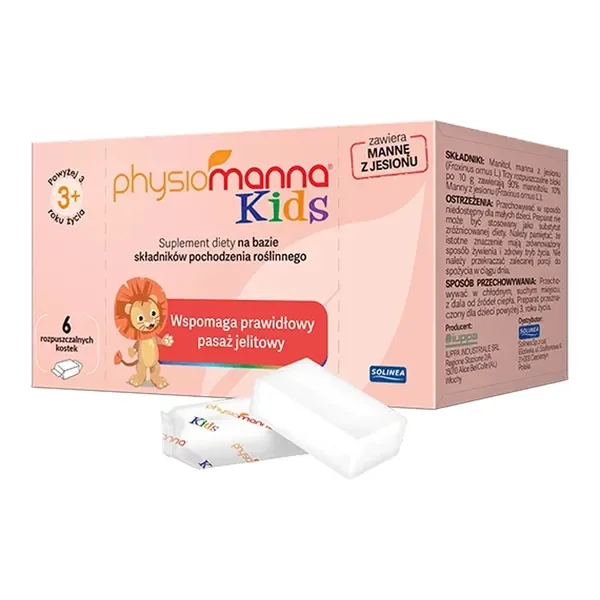 Mannitol 3g + Manna z jesionu 0,33g 6 kostek [Physiomanna] - Physiomanna