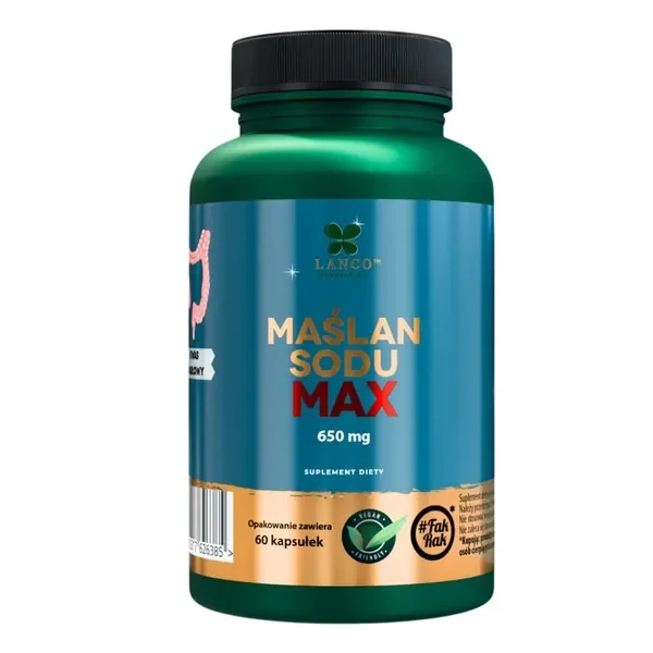 Maślan Sodu 1300 mg 60 kapsułek [LANCO NUTRITIONS] - LANCO NUTRITIONS
