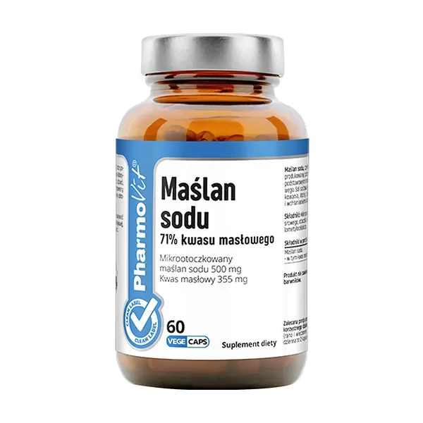 Maślan sodu 71% kwasu masłowego 1000mg 60 kapsułek [Pharmovit] - Pharmovit Clean Label