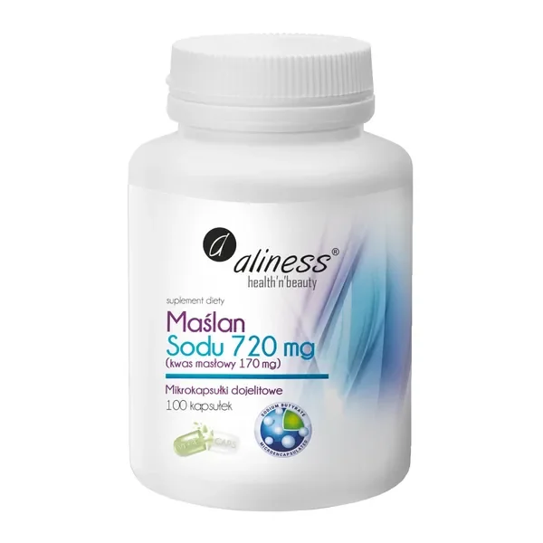 Maślan Sodu 720 mg 100 kapsułek [Aliness] - Aliness Health'N'Beauty