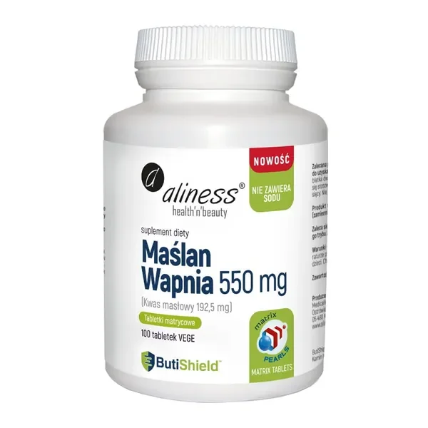 Maślan Wapnia 550 mg 100 tabletek [Aliness] - Aliness Health'N'Beauty
