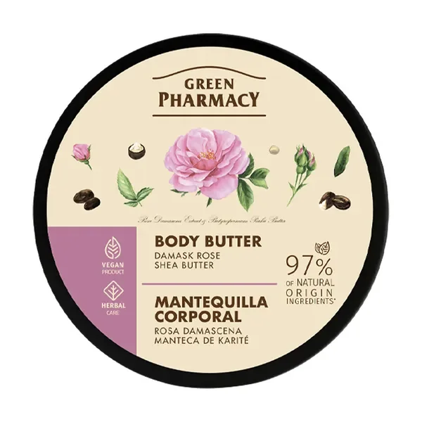 Masło do ciała róża damasceńska i masło shea 200ml [Green Pharmacy] - Green Pharmacy