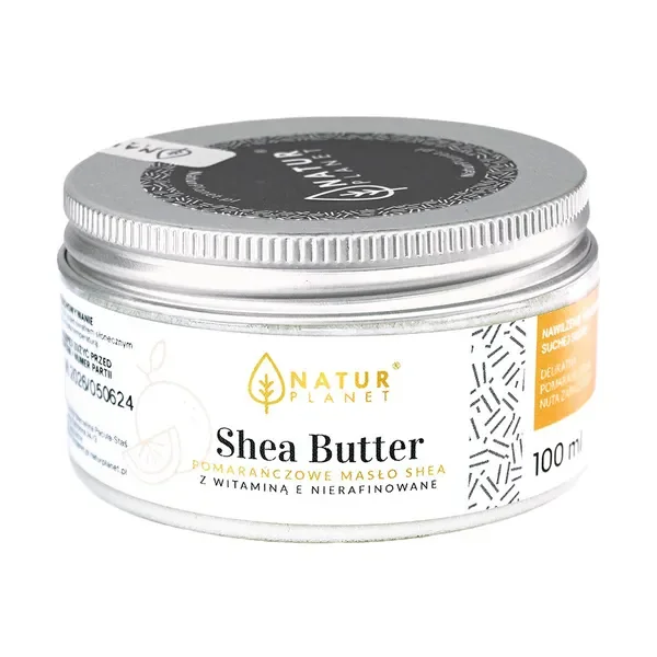 Masło Shea z witaminą E pomarańczowe nierafinowane 100ml [Natur Planet] - Natur Planet