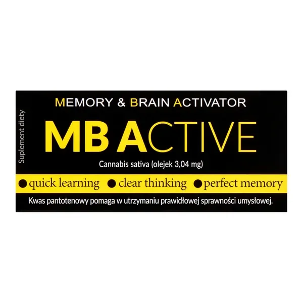 MB Active kompleks na koncentrację 20 tabletek [MB Active] - MB Active