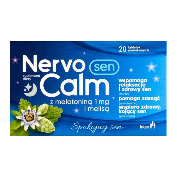 Melatonina 1 mg 20 tabletek [Nervocalm] - Nervocalm
