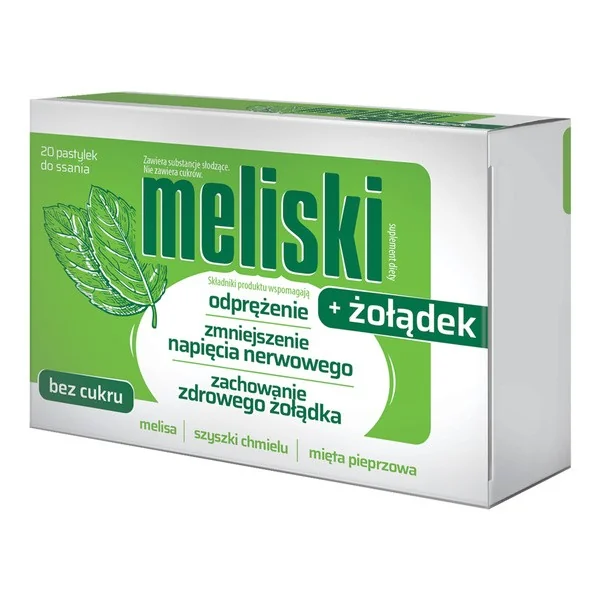 Melisa + Chmiel + Mięta pieprzowa pastylki 20 szt. [Meliski] - Meliski
