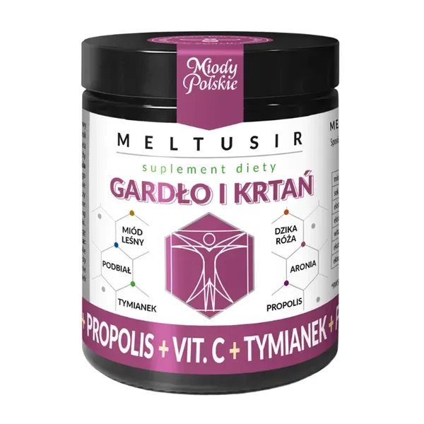 Meltusir Gardło i Krtań płyn 240g [Miody Polskie] - Miody Polskie