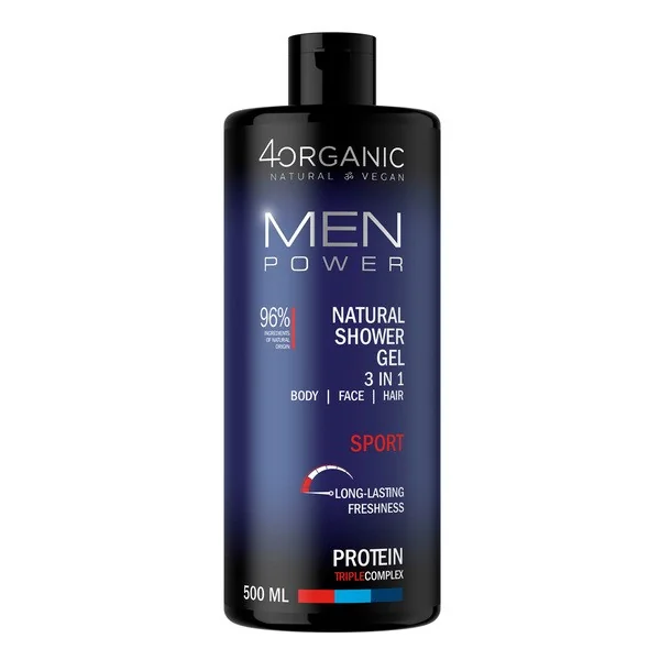 Men Power Sport żel pod prysznic 3w1 500ml [4organic] - 4organic