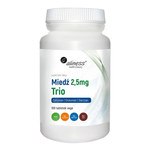 Miedź Trio 2,5 mg 100 tabletek [Aliness] - Aliness Health'N'Beauty