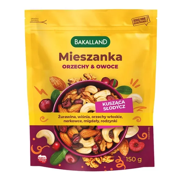 Mieszanka orzechy & owoce Kusząca Słodycz 150g [Bakalland] - Bakalland