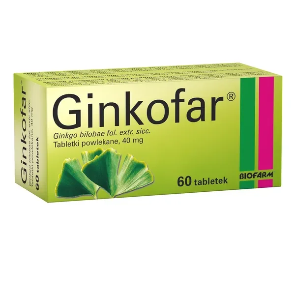 Miłorząb japoński 40 mg 60 tabletek [Ginkofar] - Ginkofar