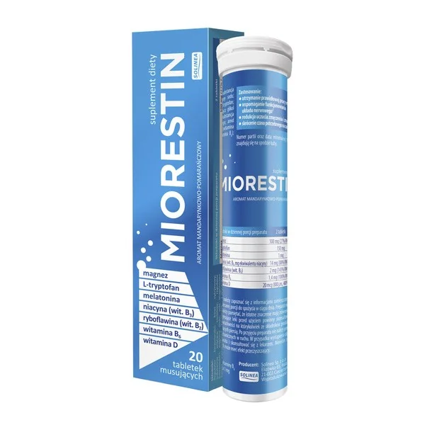 Miorestin Magnez + L-tryptofan + Melatonina 20 tabletek [Solinea] - Solinea