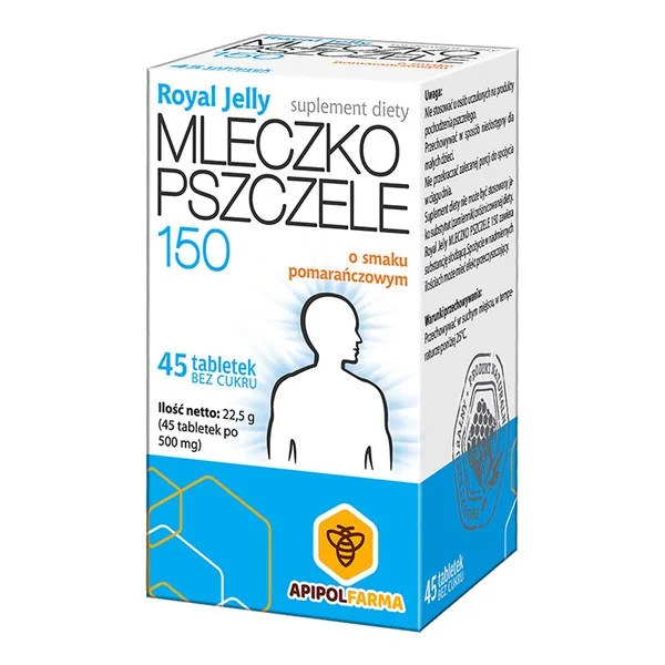 Mleczko pszczele 150 mg 45 tabletek [ApipolFarma] - ApipolFarma
