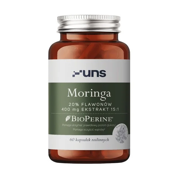 Moringa + Bioperine 400 mg 60 kapsułek [Uns] - Uns