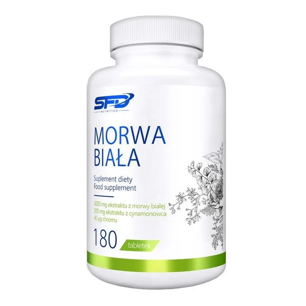 Morwa biała 2000mg + Cynamonowiec 200mg + Chrom 40µg 180 tabletek [SFD] - SFD nutrition